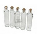 LITTLE GLASS BOTTLES WITH CORK IN A PACK LARGE  